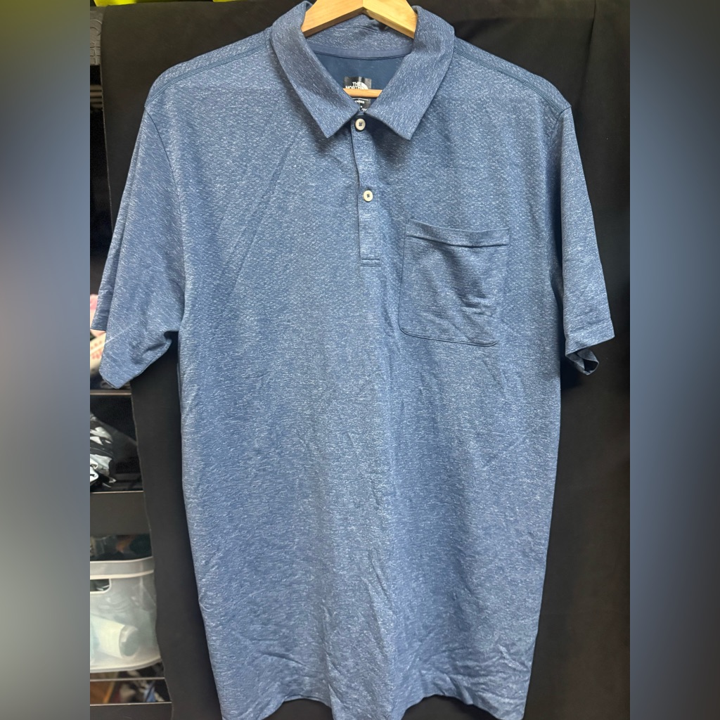 The North Face Heathered Blue Polo Shirt